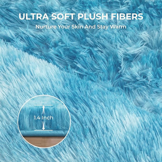 Litanika 8x10 Fluffy Shag Faux Fur Area Rug - Image 5