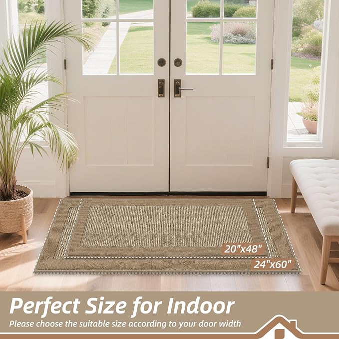 BEQHAUSE Indoor Door Mat 24" x 60", Dirt Trapper Door Mats Non-Slip Entryway - Image 2