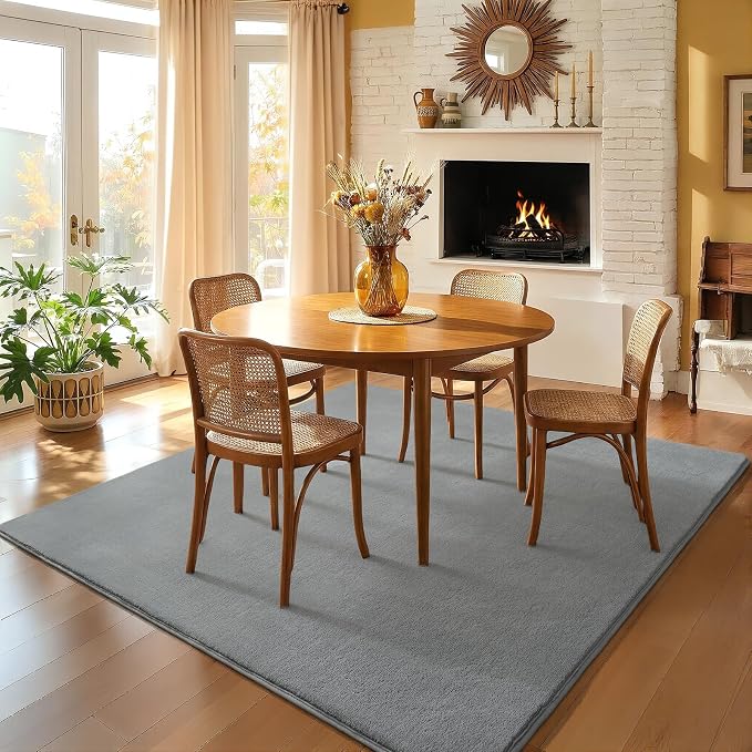 Amearea 4x4 Square Area Rugs for Bedroom Living Room, Modern Grey Thickened - Image 9