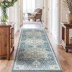 AMADA HOMEFURNISHING 2'6"x10' Washable Area Rug, Low-Profile Entryway Rug by AMADAHOMEFURNISHING