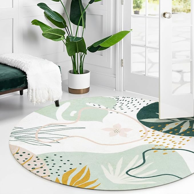 Lahome Green Round Area Rugs 5Ft - Image 3
