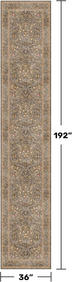 Brown Washable 3x16 Extra Long Runner Rug - Image 2
