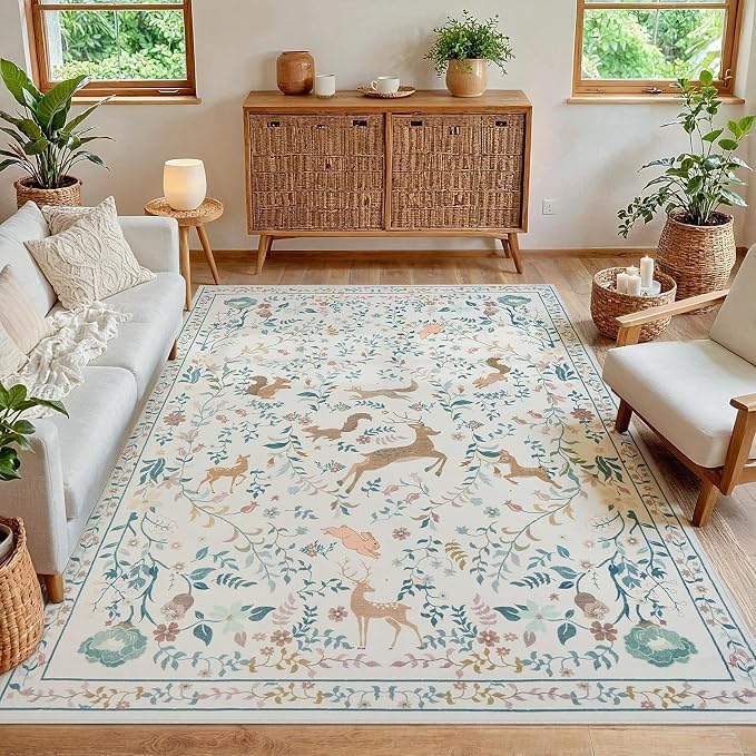 6x9 Area Rugs Washable Rug: Large Boho Living Room Rug Soft Non-Slip Low Pile - Image 7