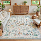 5x7 Area Rugs Washable Rug: Boho Living Room Rug Soft Non-Slip Low Pile Carpet - Image 7