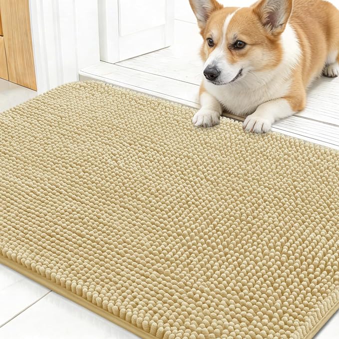 OLANLY Dog Door Mat for Muddy Paws 30x17, Absorbs Moisture and Dirt, Absorbent by OLANLY