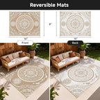 Pauwer Waterproof Outdoor Rug 8x10, Reversible Plastic Straw Patio Camping Rug - Image 2