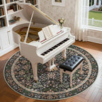 jinchan Zenith Round Rug 8ft Area Rug Soft 8'Round Vintage Floral Rug Non-Slip - Image 2