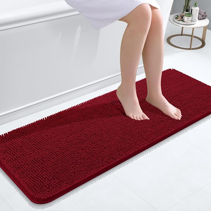 OLANLY Bathroom Runner Rugs 47x17, Extra Soft Absorbent Chenille Bath Rugs by OLANLY