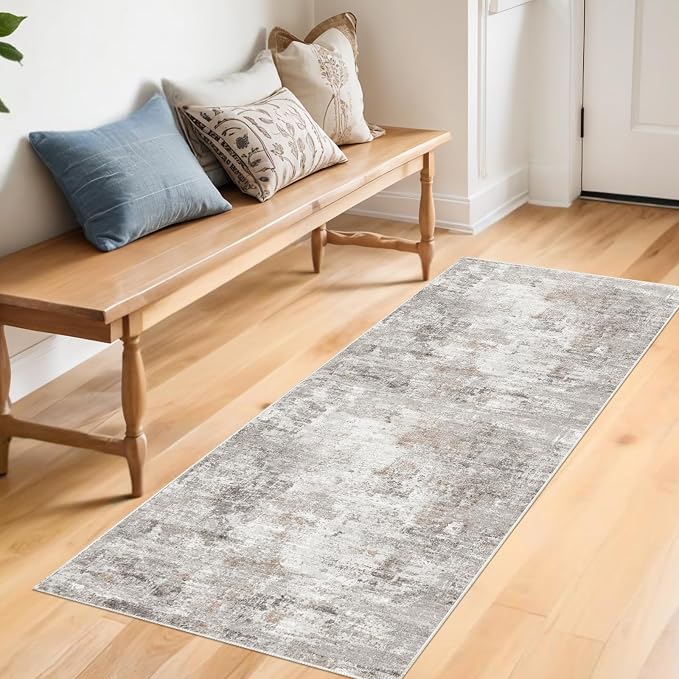 2x5 Rug Runner Non-Slip Washable – Modern Neutral Abstract Small Rug - Image 3