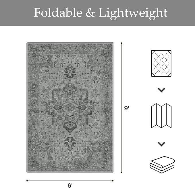 GENIMO Outdoor & Indoor Area Rug 6'x9', Waterproof, Non-Shedding, Easy Cleaning - Image 2