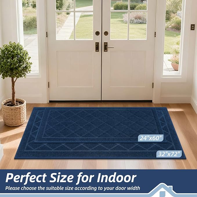 BEQHAUSE Dirt Trapper Door Mat 24" x 60", Doormat Non-Slip Entryway Rugs - Image 2
