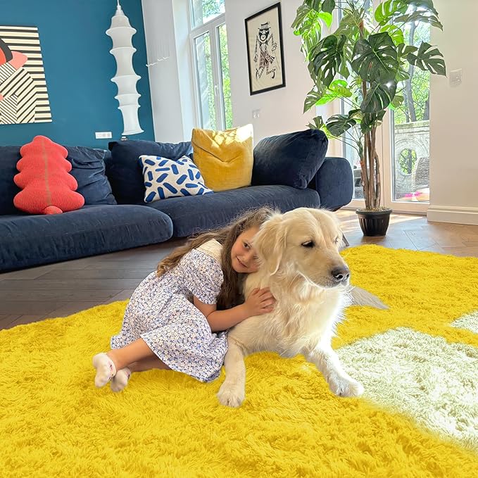 OLANLY Area Rugs for Living Room Bedroom, Machine Washable 4x5.9 ft Soft Fluffy - Image 3
