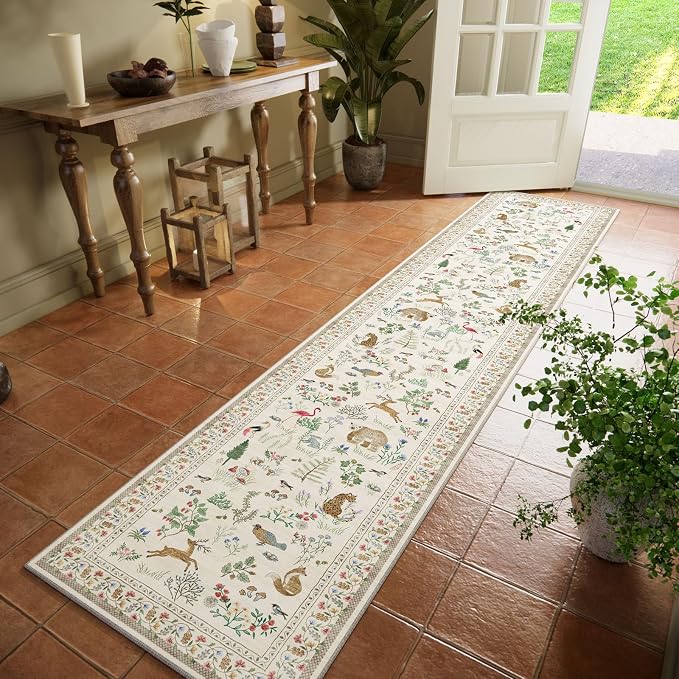 Machine Washable Kitchen Runner Rugs: 2'x10' Hallway Runner Non Slip Low Pile - Image 2