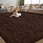 6x9 Area Rugs for Living Room:Ultra Soft Fluffy Shag Brown Rug, Large Fuzzy by Unknown