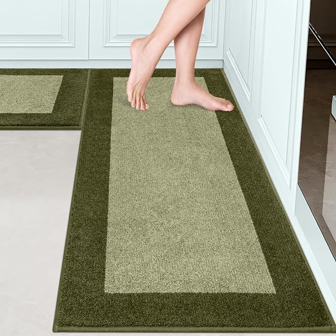 Machine Washable Runner Rugs Set of 2, Non Slip Kitchen Mats by Unknown