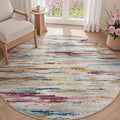 tchdio Round Rug 5FT Colorful Modern Abstract Circle Rug by Tchdio