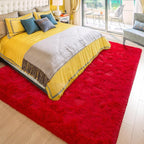 BENRON Fluffy Rugs for Living Room 6x9 Red, Washable Large Area Rugs for - Image 4