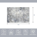 5x7 Washable Area Rug – Modern Neutral Abstract Rug - Image 2