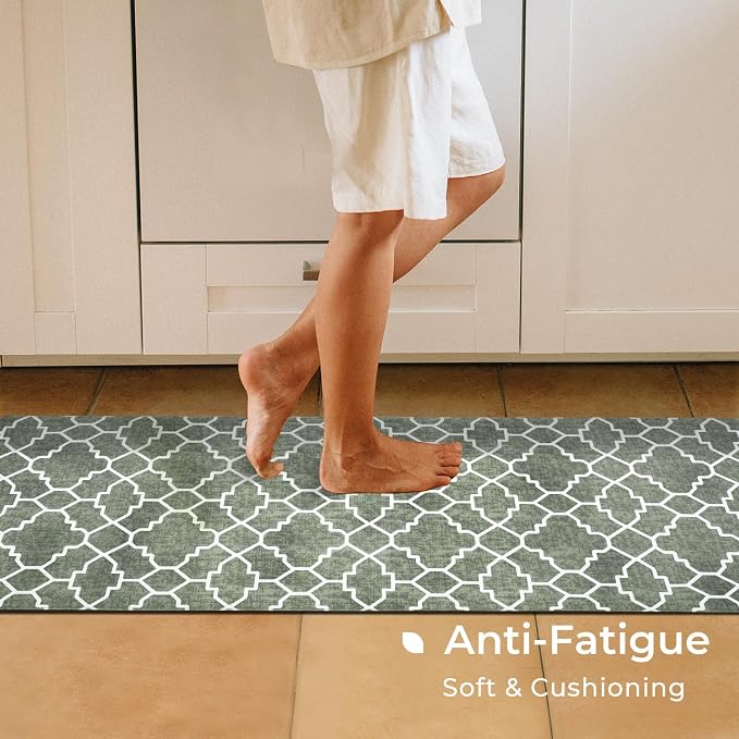 FRESHMINT Kitchen Mat Set of 2, Anti-Fatigue Cushioned Kitchen Mats - Image 3