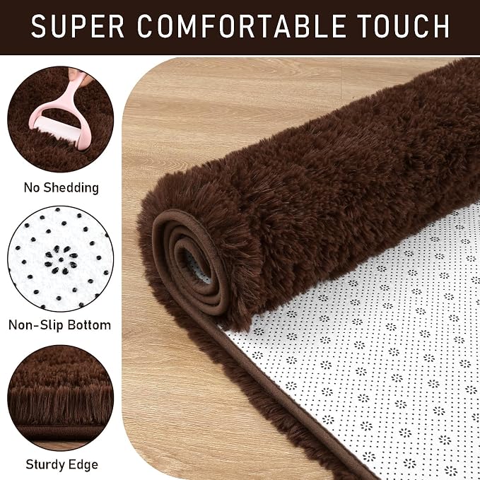 LOCHAS Ultra Soft Indoor Modern Area Rugs 2x6, Fluffy Living Room Carpets - Image 6