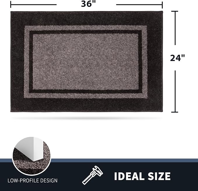 PURRUGS Dirt Trapping Door Mat 24" x 36", Non-Slip Machine Washable Entryway Rug - Image 2
