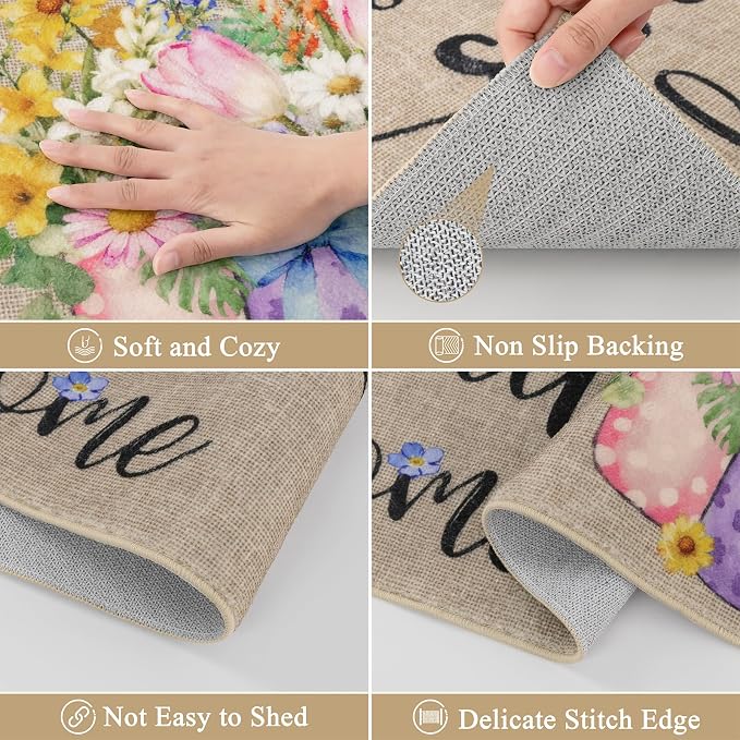 Vaukki Boho Kitchen Rug Sets 3 Pieces, Washable Kitchen Mats - Image 3
