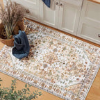 SERISSA Boho Rugs for Entryway, 2x3 Peach Cream Entryway Rug Non-Slip Washable - Image 8
