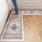 Collive Farmhouse Anti Fatigue Kitchen Mat, Cushioned Kitchen Rug Sets of 2 by Collive