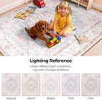 CAPALOCA Machine Washable Rugs Nursery Rug Sq6ft Cute Girl Non Slip Low Pile - Image 8