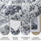 Washable Area Rug 3x10 Entryway Rug: Washable Modern Abstract Soft Thin Rug - Image 6