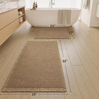 Upgraded Waffle Bath Mat Set of 2, Super Absorbent Non Slip Bath Mats - Image 2
