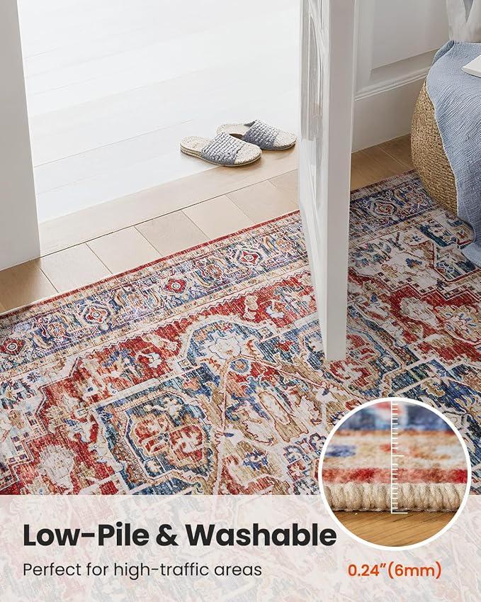 AMADA HOMEFURNISHING 8x10 Washable Area Rug, Low-Profile Large Area Rug - Image 9