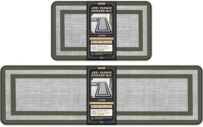 Mattitude Kitchen Mats Set of 2 Cushioned Rugs 0.47 inch Thick Anti-Fatigue Mats by Mattitude