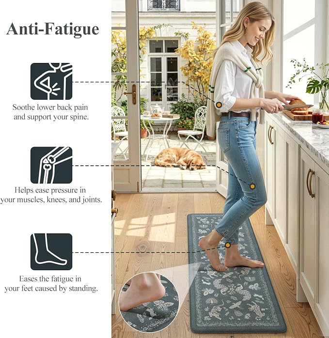 LEEVAN Anti Fatigue Mats for Kitchen Floor Non-Slip, Cushioned Kitchen Mats for - Image 3