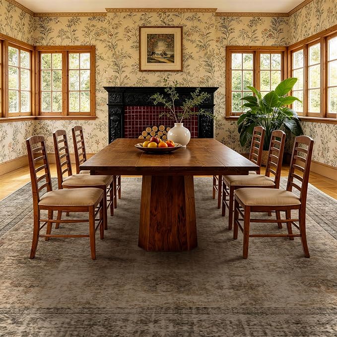 LIANLAM 8x10 Washable Area Rug, Vintage Boho Traditional Pattern, Non-Slip - Image 3