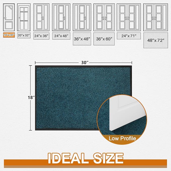 Mibao Front Door Mat Indoor Entrance, 29.5" x 17", Dirt Trapper Welcome Mat - Image 2