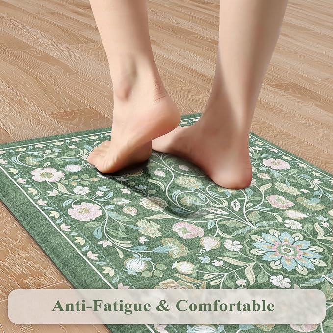 KIMODE Comfort Kitchen Mats for Floor Cushioned Anti Fatigue, Farmhouse Floral - Image 3