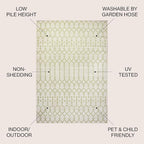 JONATHAN Y Moroccan Geometric Indoor Outdoor Area Rug 8X10 Cream/Green - Image 3