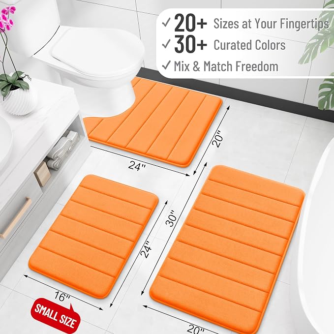 OLANLY Memory Foam Long Bathroom Rugs Runner 59x24, Super Soft Absorbent Bath - Image 2