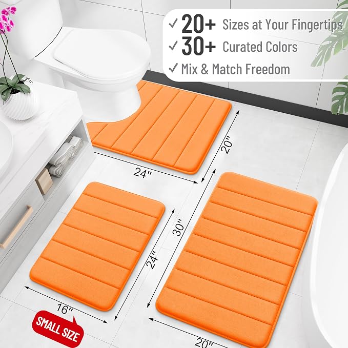 OLANLY Memory Foam Bath Mat 40x24, Super Soft Absorbent Bathroom Rugs, Quick Dry - Image 2