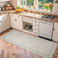 jinchan Zenith Floral Runner Rug 2x6 Washable Kitchen Runner Non-Slip Low-Pile by JINCHAN