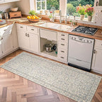 jinchan Zenith Floral Runner Rug 2x5 Washable Kitchen Runner Non-Slip Low-Pile by JINCHAN