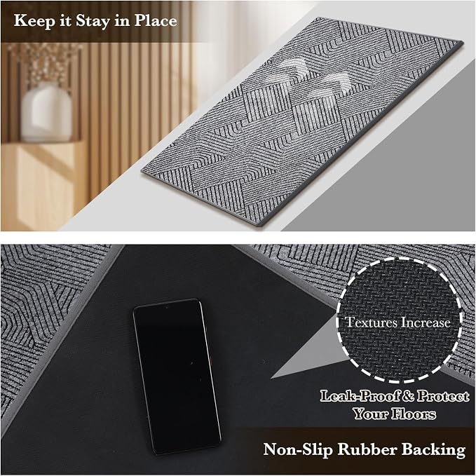 Indoor Door Mat 30"x47" Large, Low-Profile Welcome Front Door Mat Indoor - Image 5