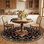 RELEANY Area Rugs Round 6ft Washable Non-Slip, Floral Vintage Distress - Image 3