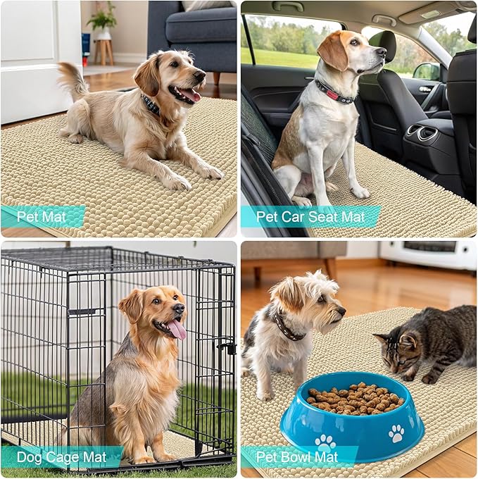 OLANLY Dog Door Mat for Muddy Paws 44x32, Absorbs Moisture and Dirt, Absorbent - Image 7