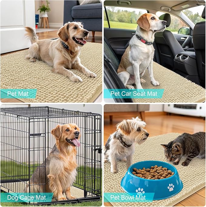OLANLY Dog Door Mat for Muddy Paws 70x46, Absorbs Moisture and Dirt, Absorbent - Image 7