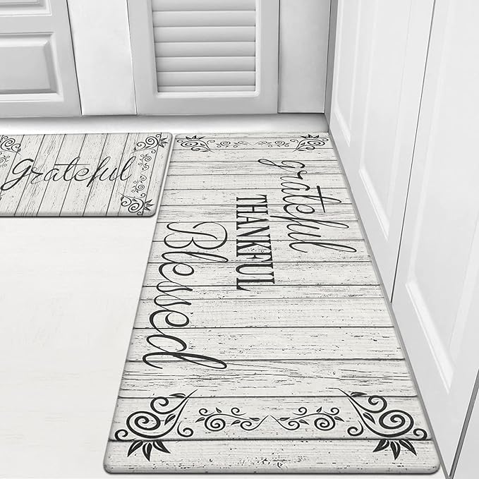 HEBE Anti Fatigue Kitchen Mat Set of 2 Non Slip Cushioned Kitchen Mats by HEBE