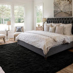 4x6 Ft Shag Black Rugs for Bedroom Living Room, Ultra Soft Fluffy Furry Area - Image 2