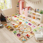 Kids Rugs for Playroom Washable, Educational and Fun Learning Rugs by BBENRON