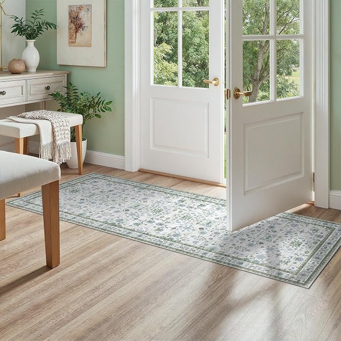 DCX 2x6 Runner Rug, Small Vintage Boho Area Rug, Washable Non Slip Rug Runner - Image 3